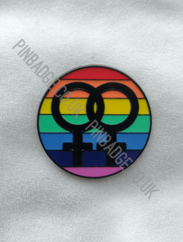 Interlocking female symbols rainbow 