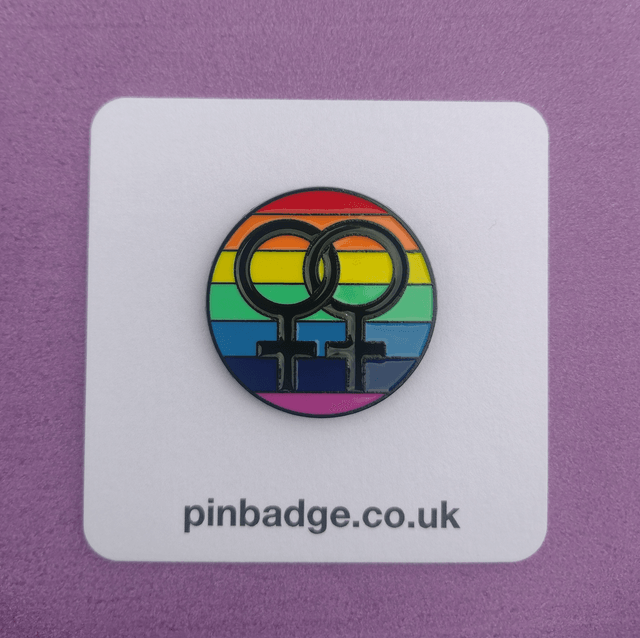 Interlocking female symbols rainbow 