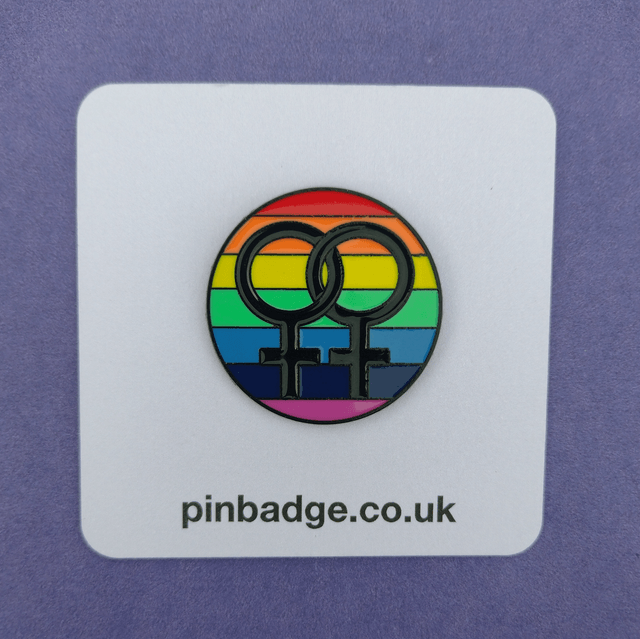 Interlocking female symbols rainbow 