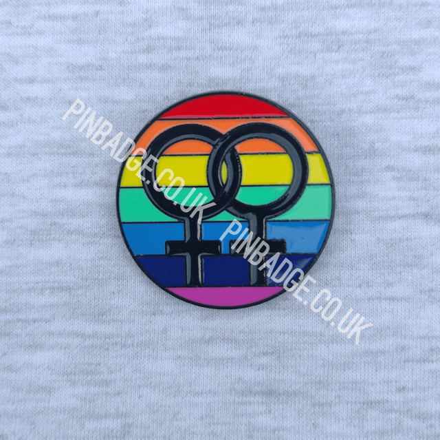Interlocking female symbols rainbow 
